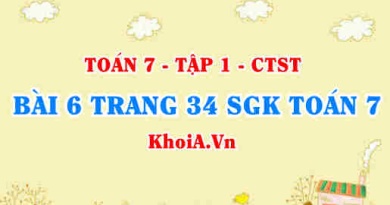 Bài 6 trang 34 SGK Toán 7 chân trời sáng tạo tập 1